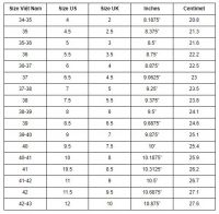Bảng size giày CHUẨN Việt Nam và quốc tế cho bạn THAM KHẢO